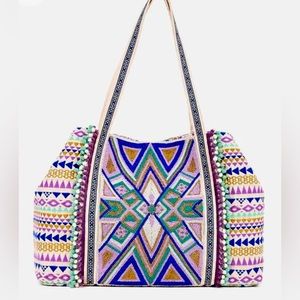 America & Beyond Beaded Tote Bag